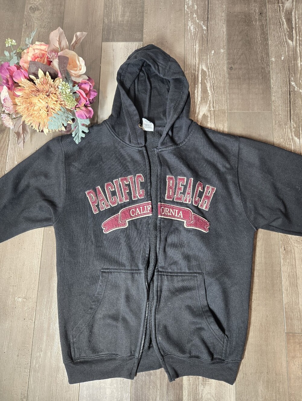 GOGO SPORTS Black “Pacific Beach” Zip Hoodie Jacket Men’s Size Medium